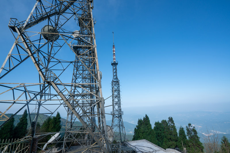 Signal tower on the top of the mountain